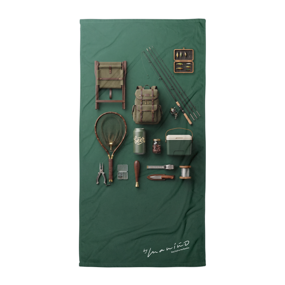 Fishing Checklist Beach Towel – Hook. Bait. Chill.