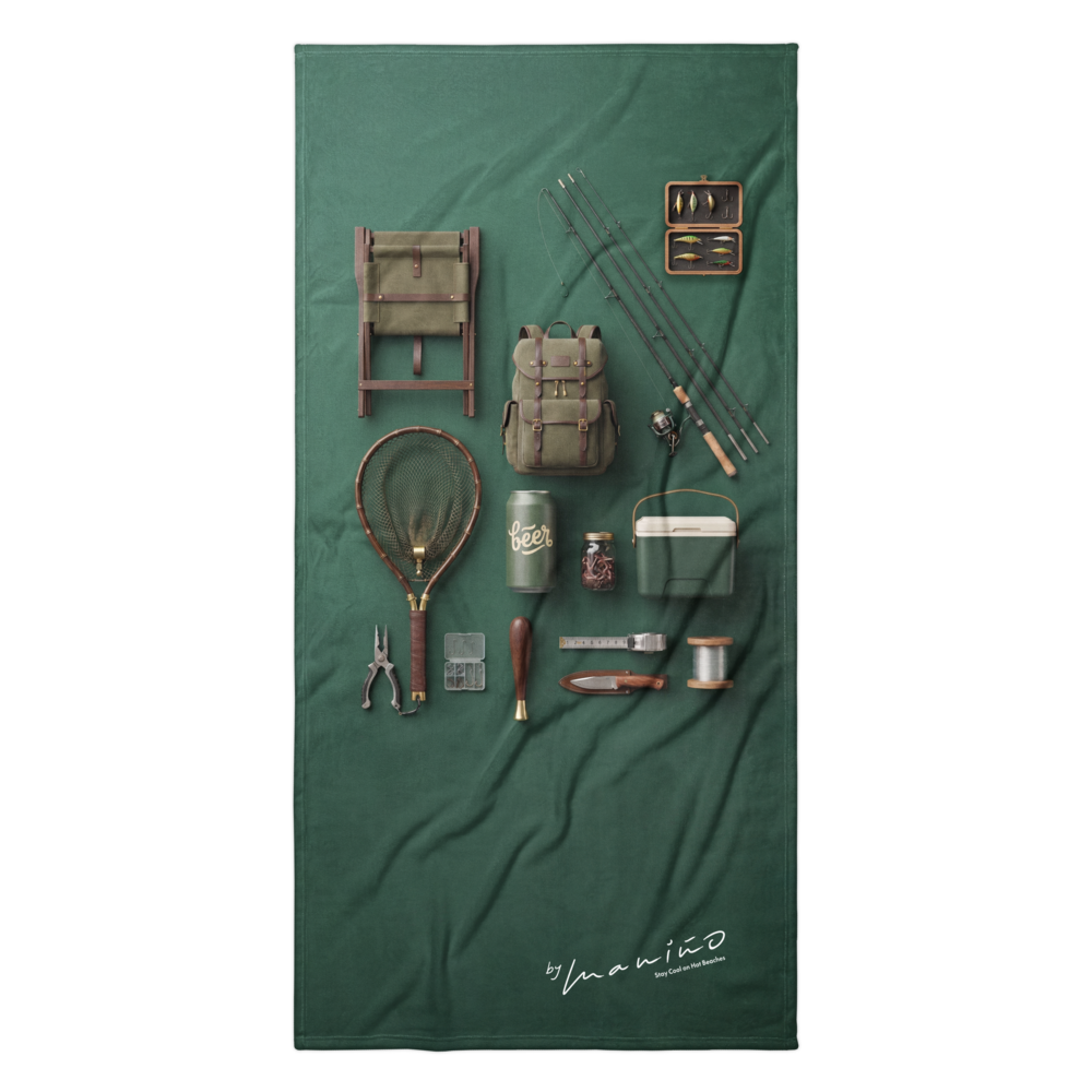 Fishing Checklist Beach Towel – Hook. Bait. Chill.